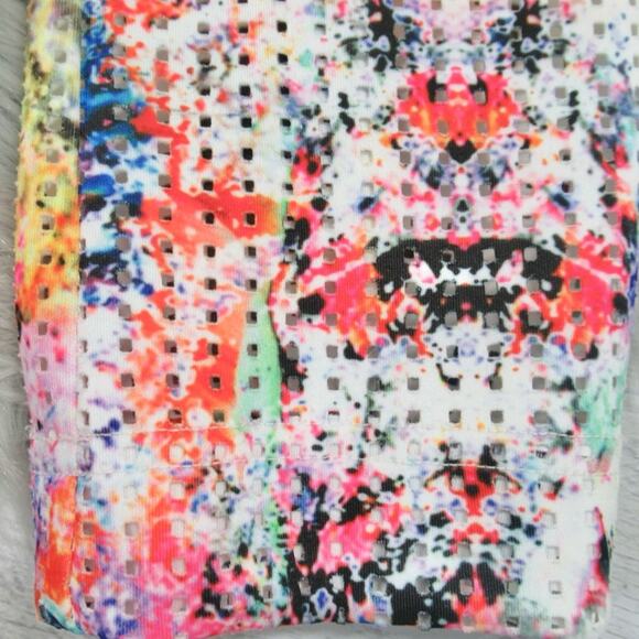 MONA LEAH COUTURE Perforated Watercolor Open Draped Front Jacket Size Small - Picture 9 of 11